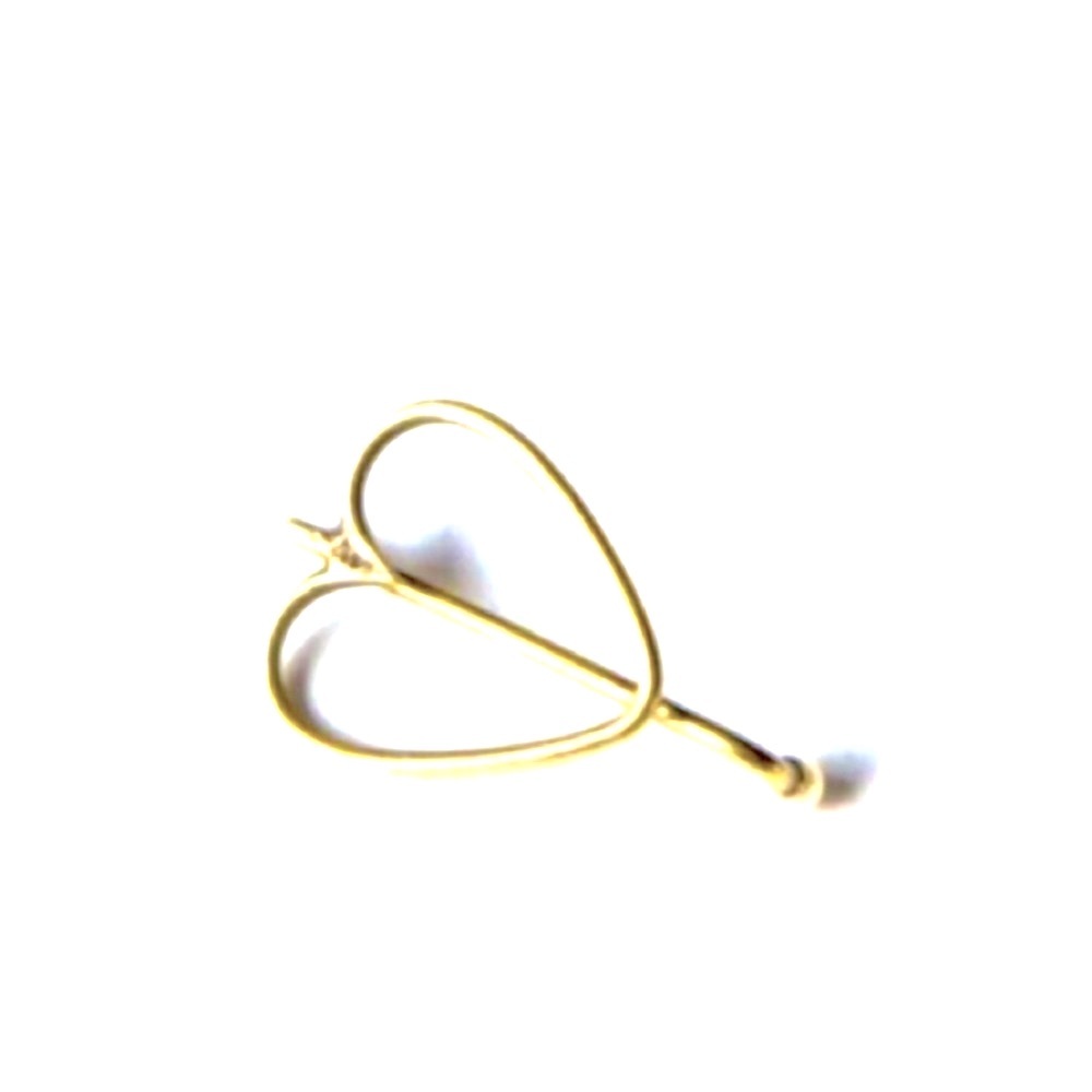 VINTAGE EDWARDIAN 14K SOLID YELLOW GOLD HEART SHAPED TIE BAR SEED PEARL SO RARE!